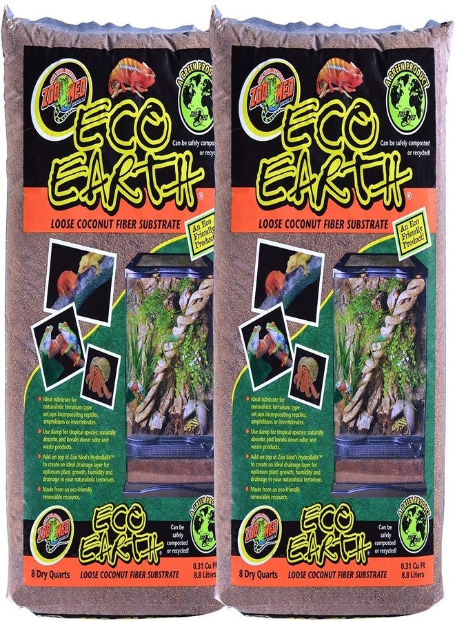 DBDPet 's Bundle 2 Pack Zoomed Eco Earth Loose Coconut Fiber Reptile Substrate 8 quarts | by Zoomed & Includes Attached Pro-Tip Guide - Image 1